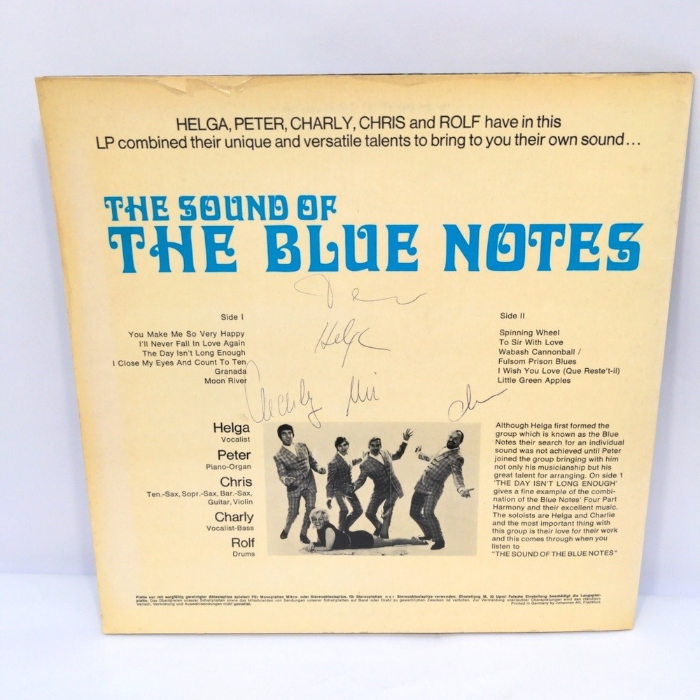 VTG The Blue Notes The Sound of The Blue Notes Signed Vinyl LP Record X-101 Rare